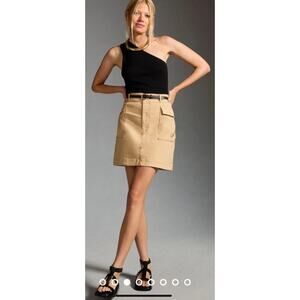Anthropologie Maeve Cargo Skirt Mini Tan Beige M Mini